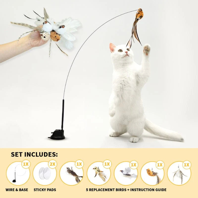 Interaktives Katzenspielzeug-Set mit Vogelsimulation | NekoFlow